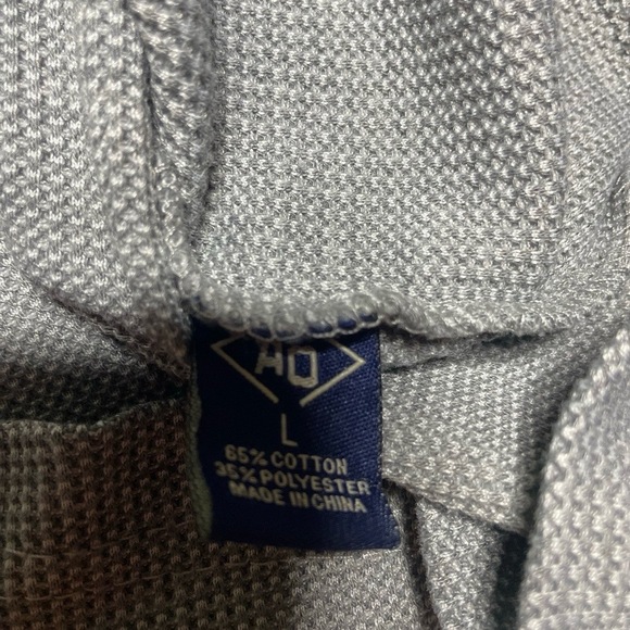 AMONGST OTHER Hooded Shirt Mens Size L Grey Waffle Knit Striped Casual - Picture 9 of 9